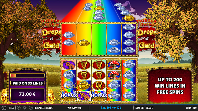 Rainbow Riches Drops of Gold Slots Lord Ping