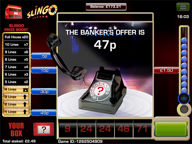 Slingo Deal or No Deal Slots Lord Ping