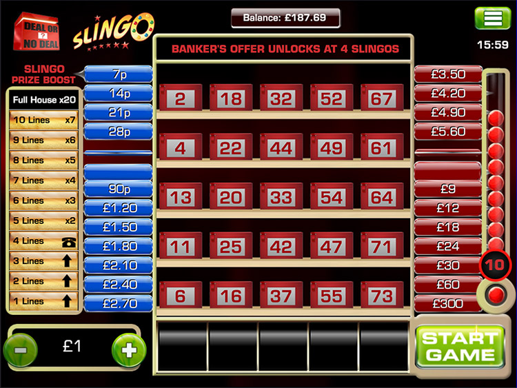 Slingo Deal or No Deal Slots Lord Ping